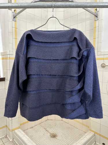 1980s Issey Miyake Blue Twisted Layered Sweater