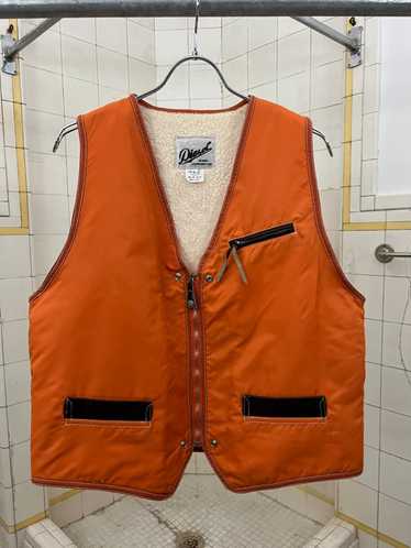 1980s Diesel Fleece-Lined Orange Nylon Vest