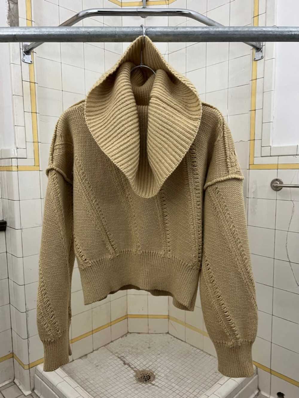 1980s Issey Miyake Multi-Gauge Cropped Knit with … - image 5