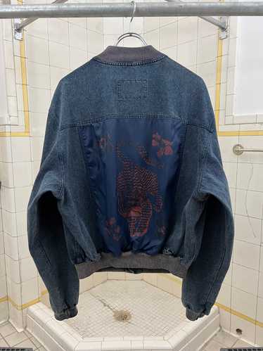 1980s Armani Cropped Denim Bomber Jacket with Orie