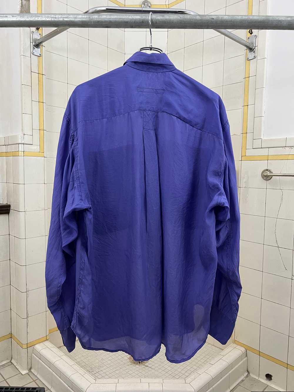 1980s Katharine Hamnett Purple Silk Cargo Shirt - image 6