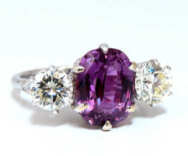 GIA Certified 3.37ct Natural Purple Pink Sapphire… - image 1