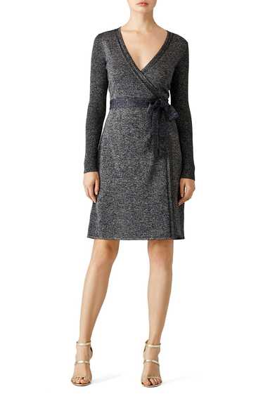 Diane von Furstenberg Blue Sparkle Wrap Dress