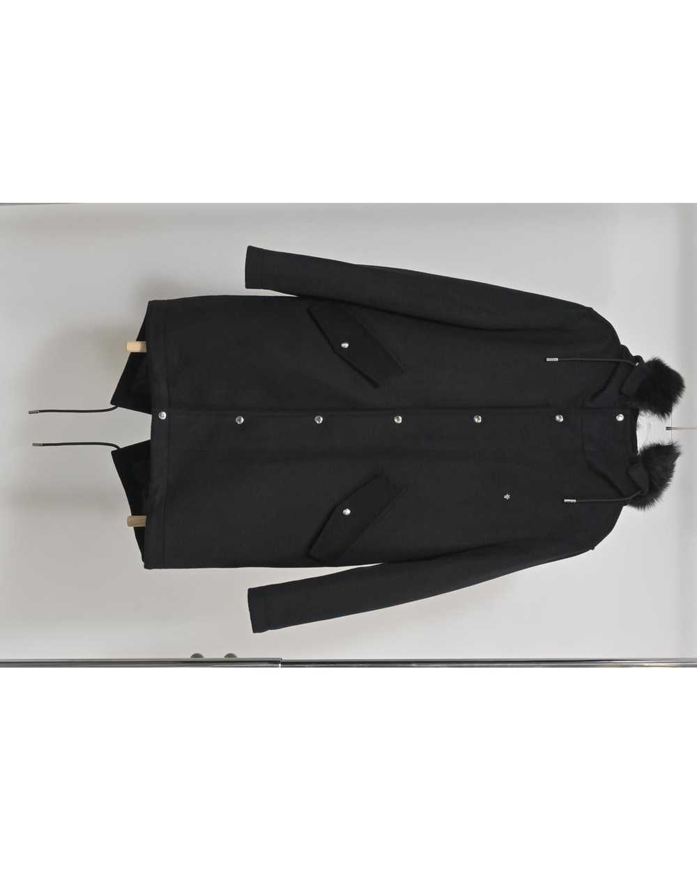 Dior Black Wool Fur Hood Zip Parka with Melton De… - image 2