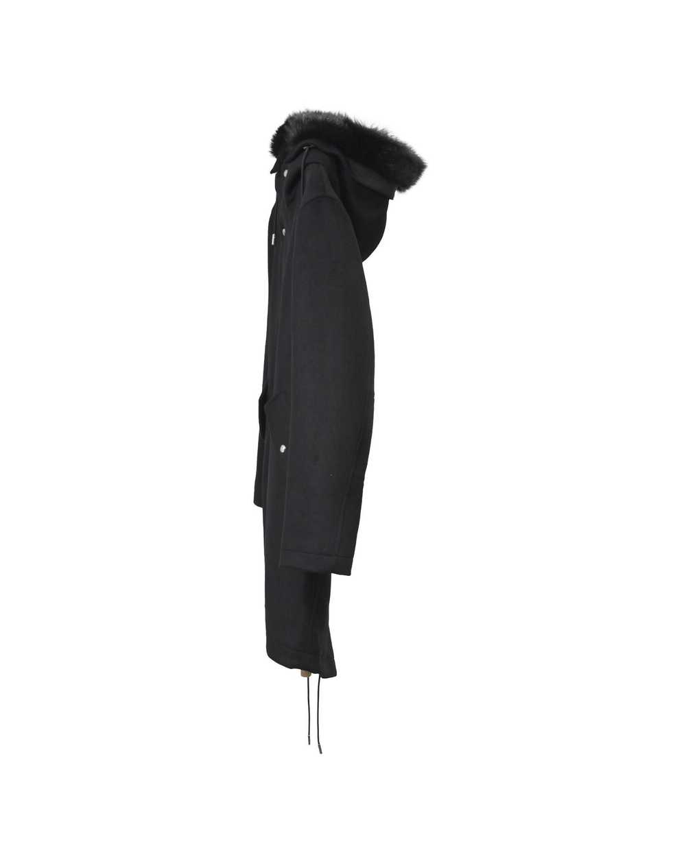 Dior Black Wool Fur Hood Zip Parka with Melton De… - image 3