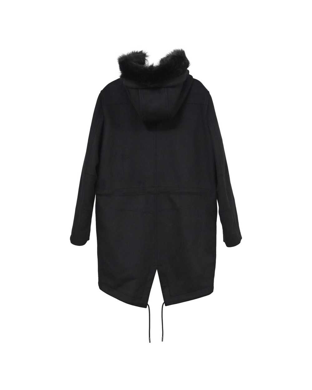 Dior Black Wool Fur Hood Zip Parka with Melton De… - image 5