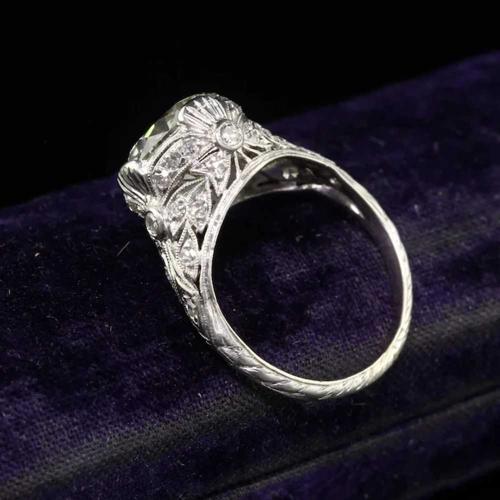 Antique Edwardian Platinum Old Cut Diamond Floral… - image 5