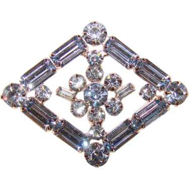 Fabulous BLUE RHINESTONE Vintage Brooch