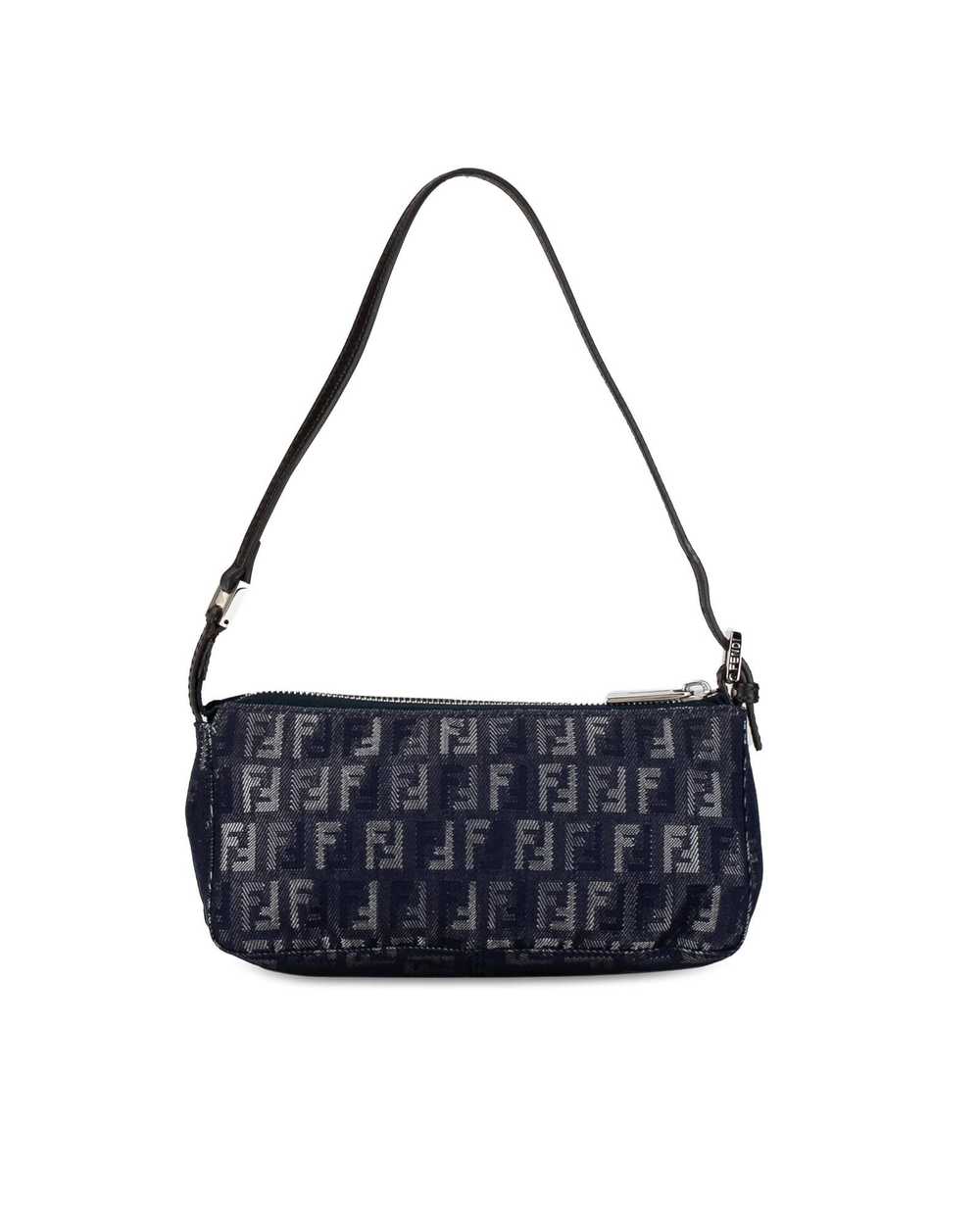 Fendi Denim Shoulder Bag with Top Zip Closure - image 3