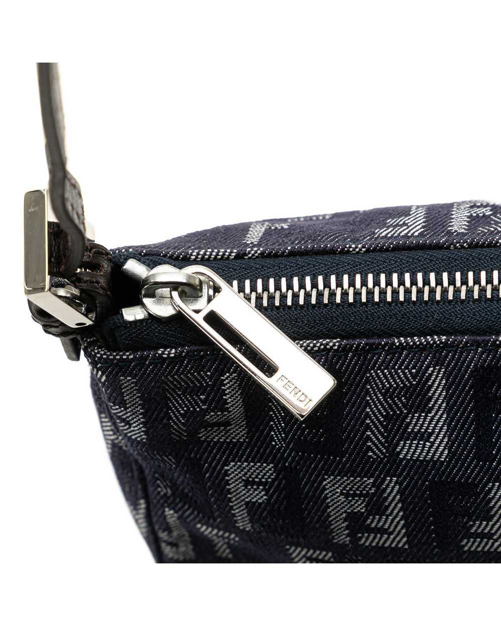 Fendi Denim Shoulder Bag with Top Zip Closure - image 8