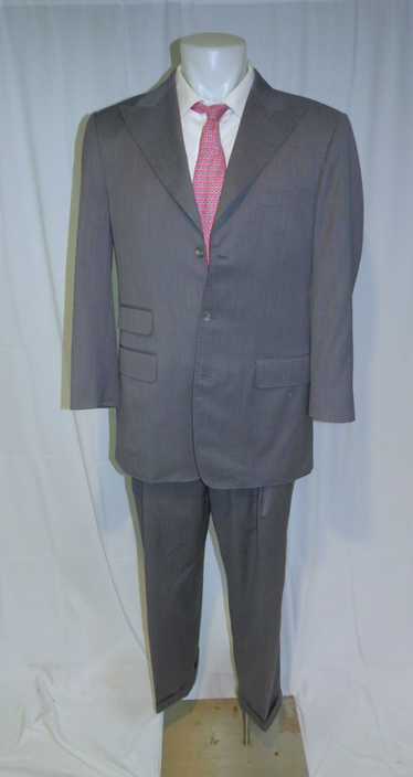 Bespoke Morroni Custom Tailoring Gray Striped Thre