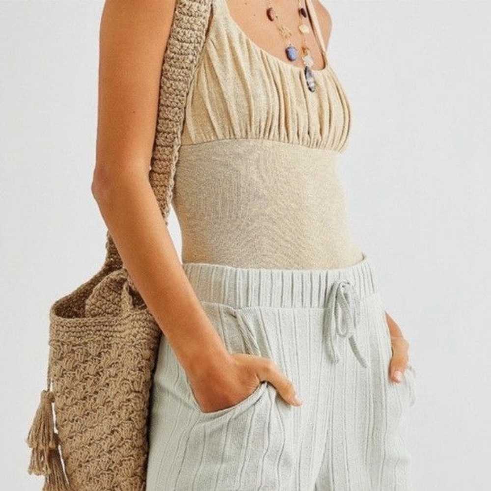 Free People Free People Beach Gwen Ruched Knit Bo… - image 1