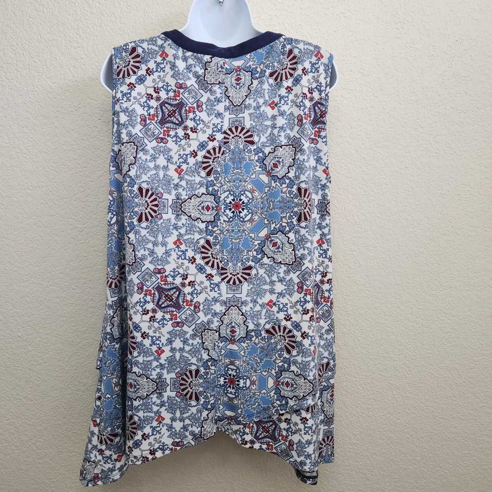 Other Cato Blue Red Floral Sleeveless Layered Top… - image 3