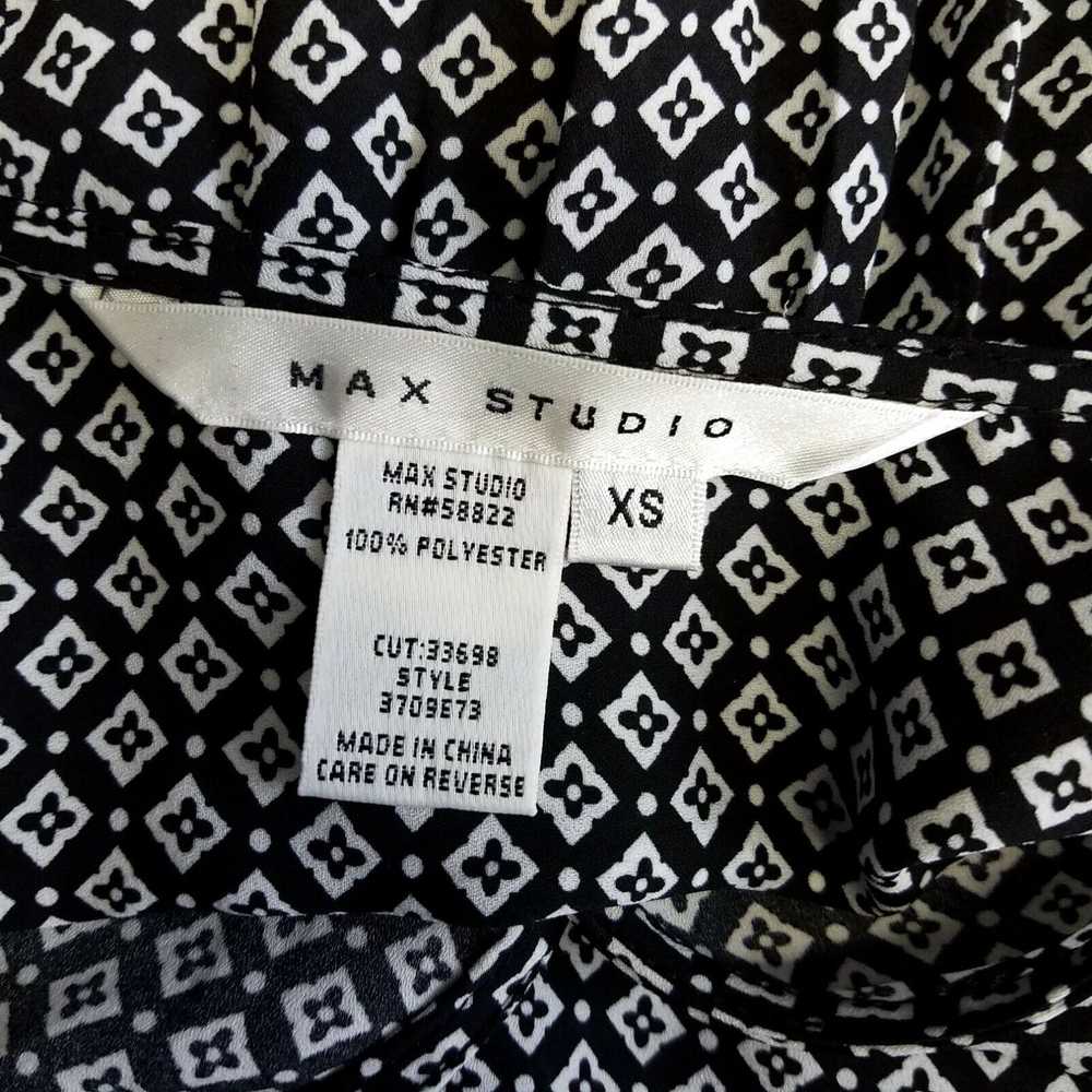 Vintage Max Studio Womens Blouse Sz XS Black Whit… - image 4