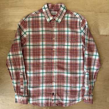 NWOT Taylor Stitch mens Size 36 Plaid Linen Blend LS fashion Oxford Shirt