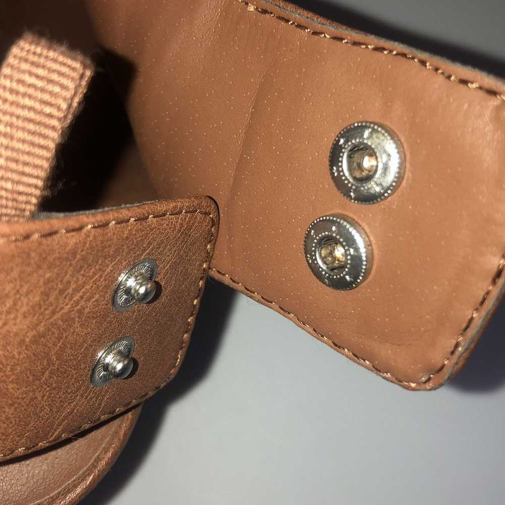Gap Gap Brown Leather Open Toed 2 Inch Heels - image 5