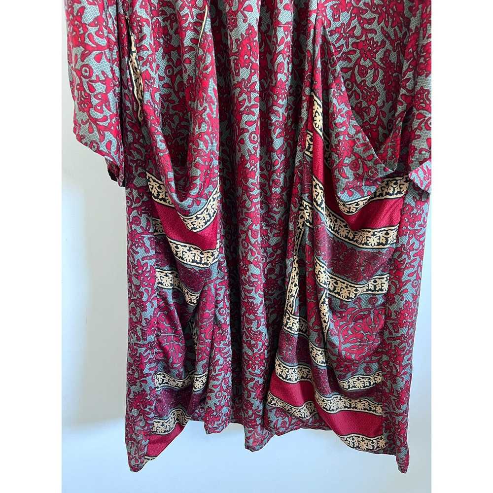 Brand Kantha Bae Ruched dress red maxi size One S… - image 4