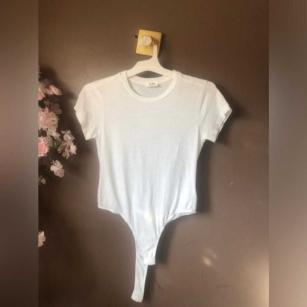 RE/DONE Re/done white T-shirt top thong bodysuit - image 1