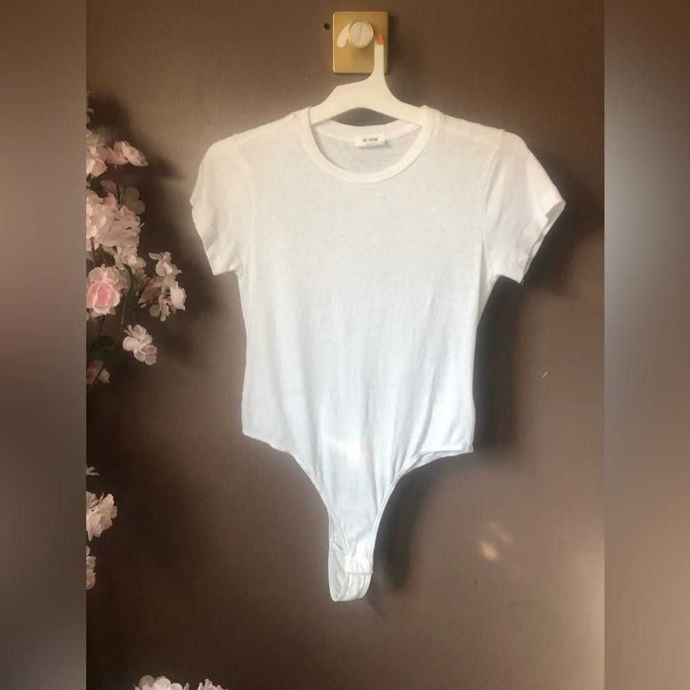 RE/DONE Re/done white T-shirt top thong bodysuit - image 2