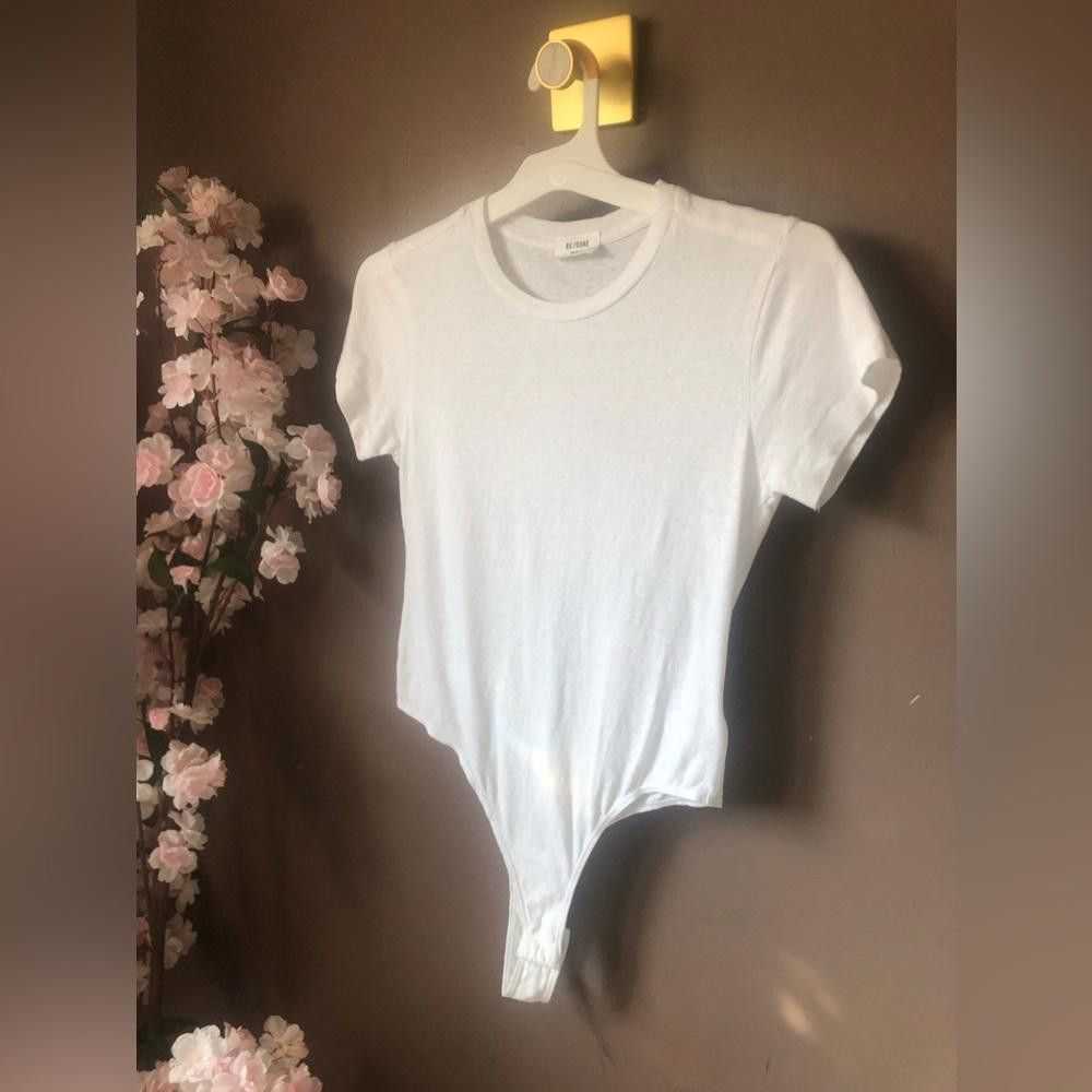 RE/DONE Re/done white T-shirt top thong bodysuit - image 3