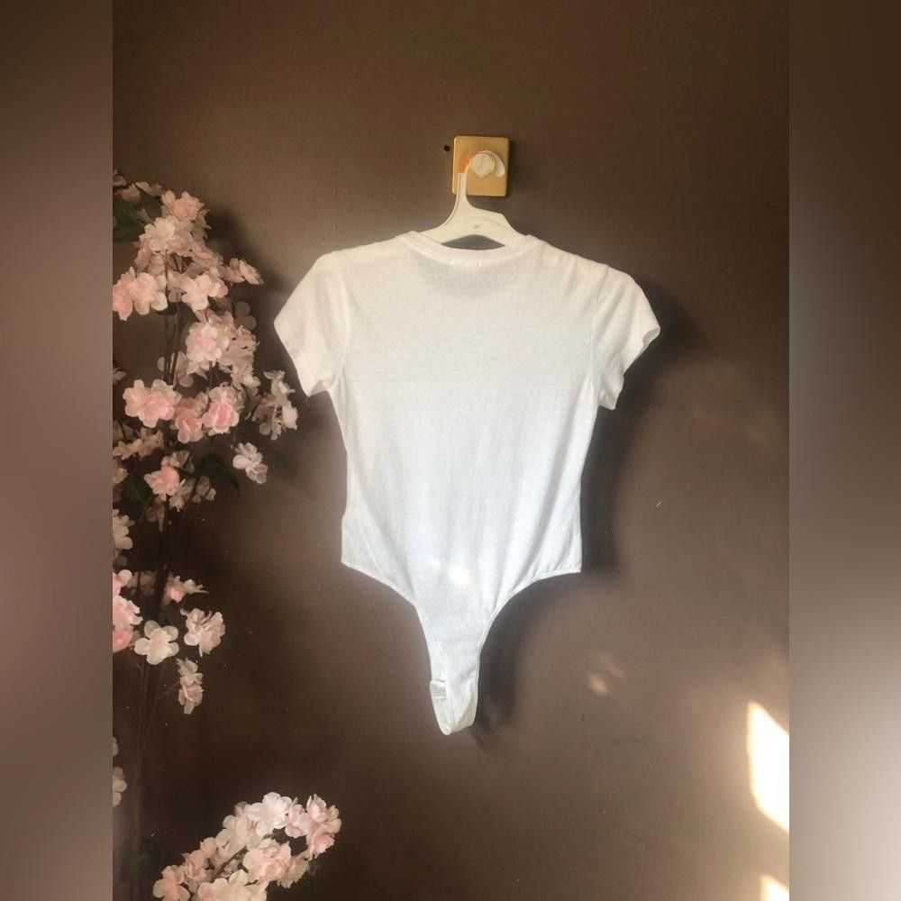 RE/DONE Re/done white T-shirt top thong bodysuit - image 5