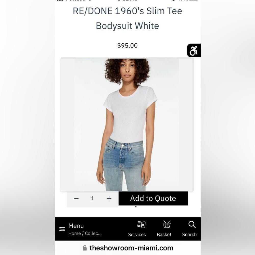 RE/DONE Re/done white T-shirt top thong bodysuit - image 7