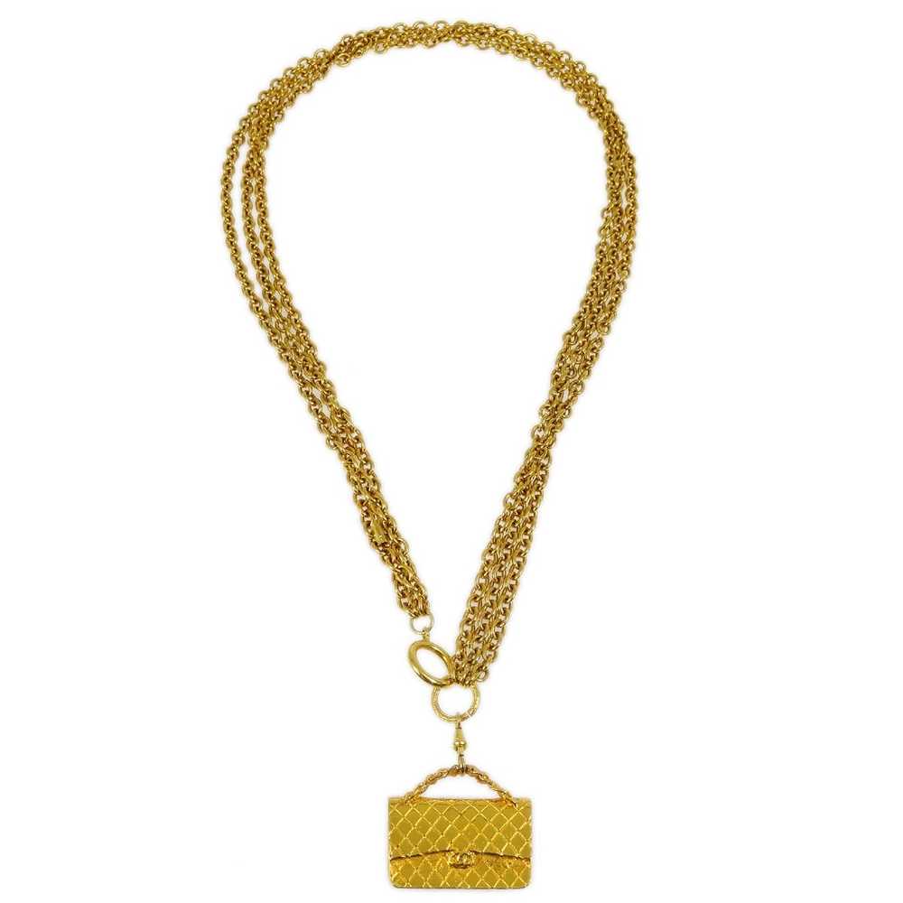 Chanel CHANEL Bag Chain Pendant Necklace Gold 161… - image 1