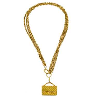 Chanel CHANEL Bag Chain Pendant Necklace Gold 161… - image 1