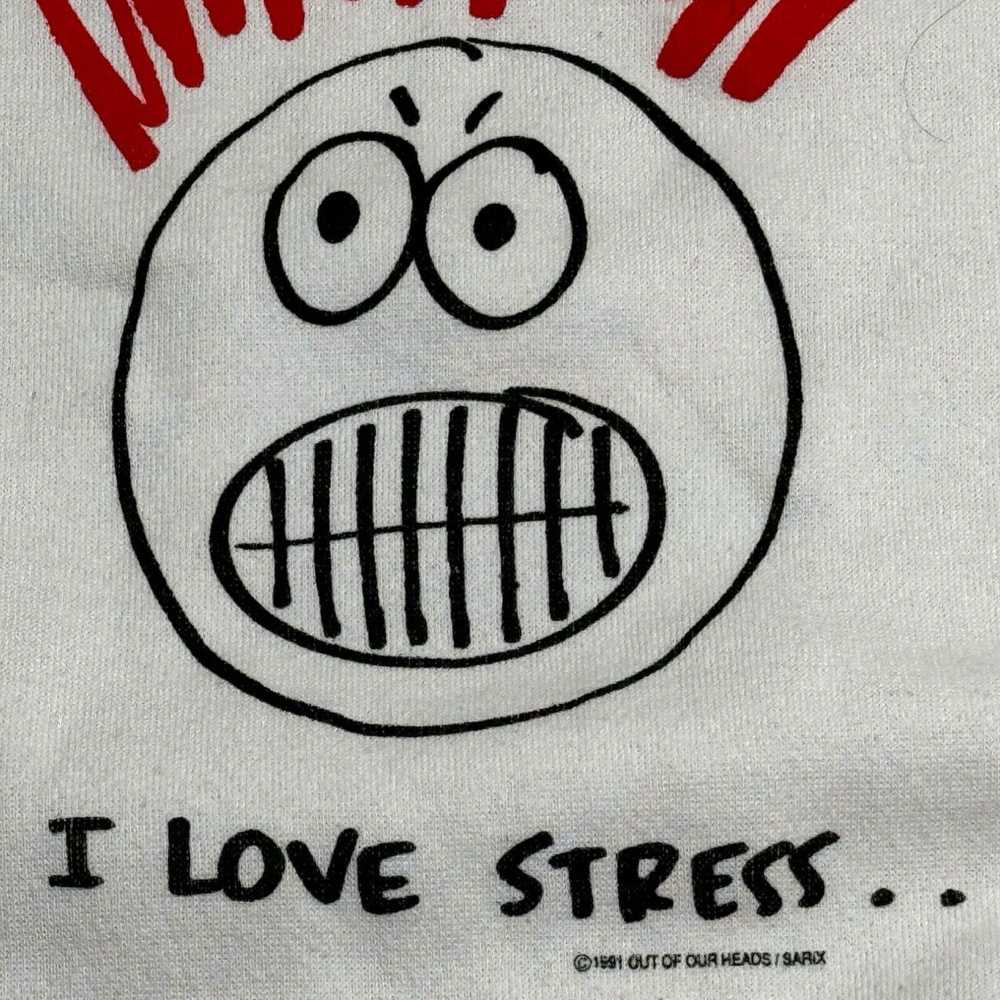 Fruit Of The Loom Vintage 90s I Love Stress Carto… - image 3