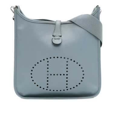 Blue Hermès Epsom Evelyne III PM Crossbody Bag