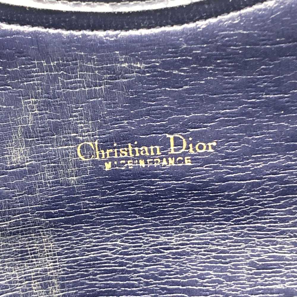 Dior CHRISTIAN DIOR Vintage Blue Logo Canvas Fold… - image 7