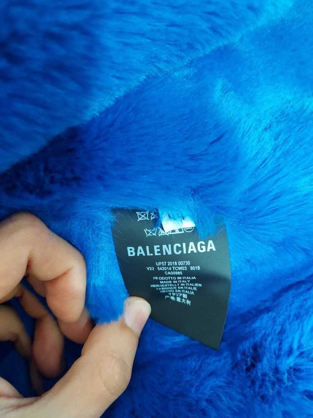 Balenciaga FW18 AW18 Oversized Denim Fur Jacket - image 4
