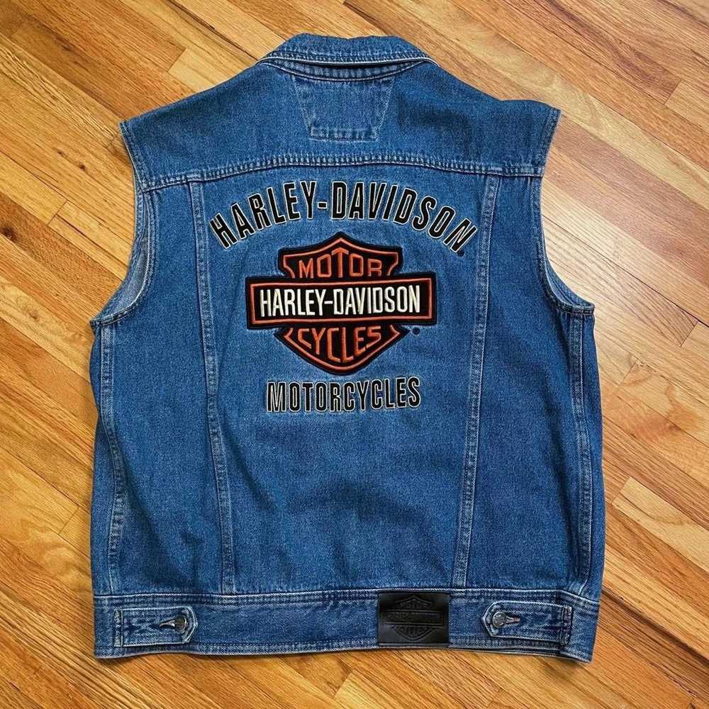 Harley Davidson Harley Davidson denim vest - image 1