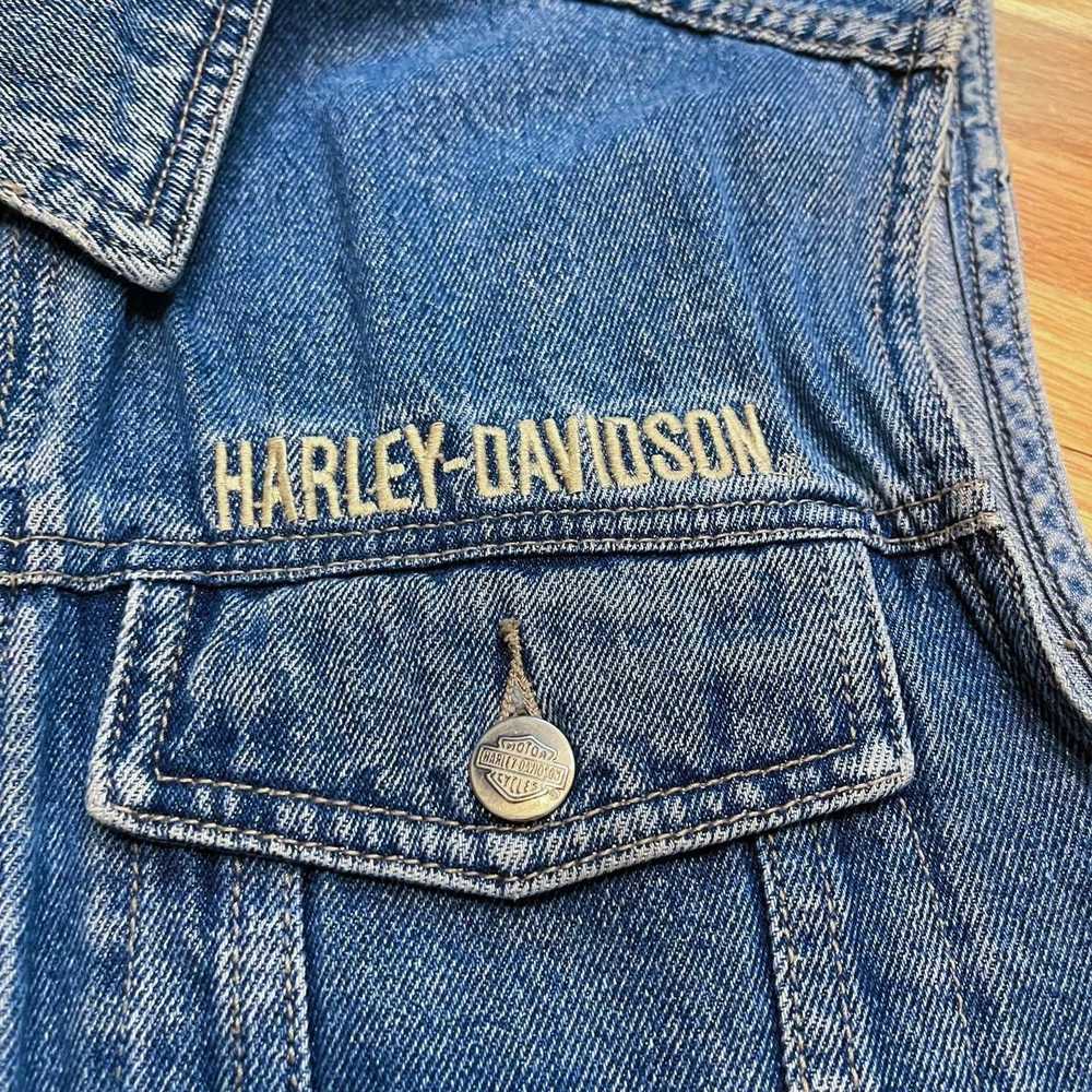 Harley Davidson Harley Davidson denim vest - image 4