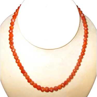 18" Strand of Faceted Carnelian Beads - image 1