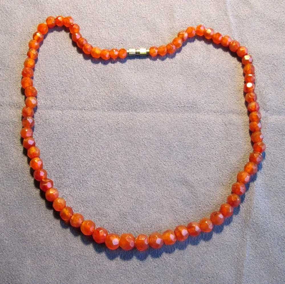 18" Strand of Faceted Carnelian Beads - image 3