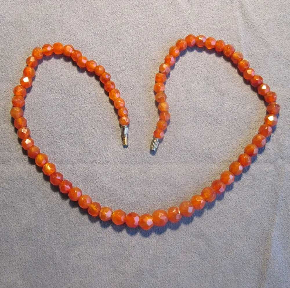 18" Strand of Faceted Carnelian Beads - image 4