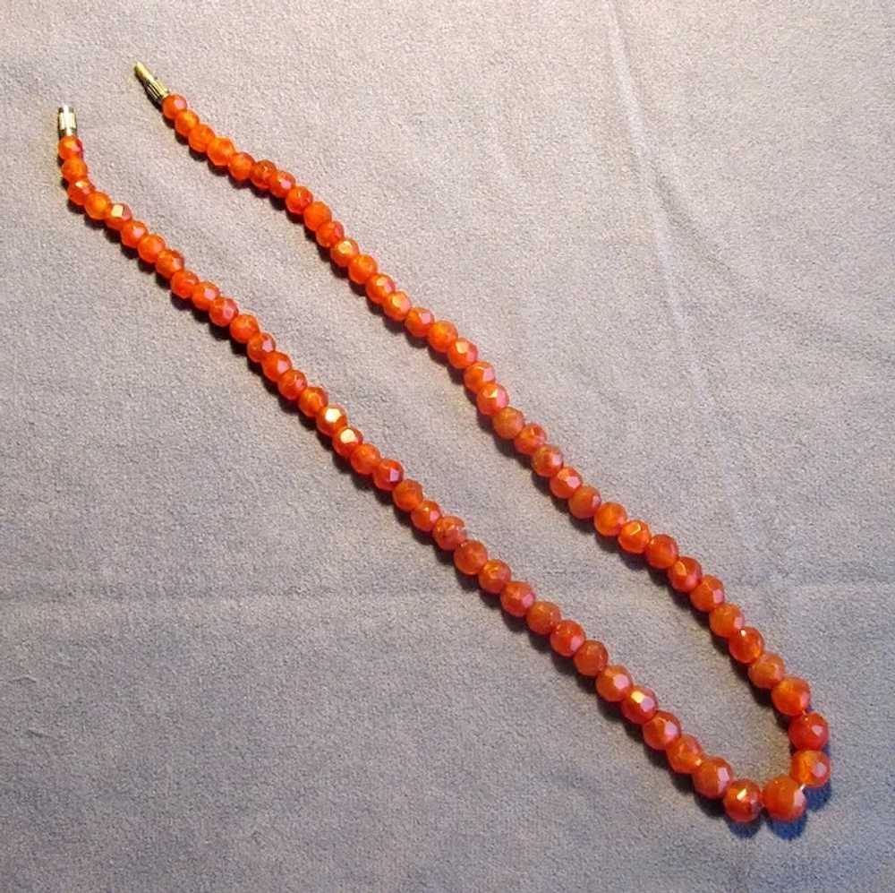 18" Strand of Faceted Carnelian Beads - image 5