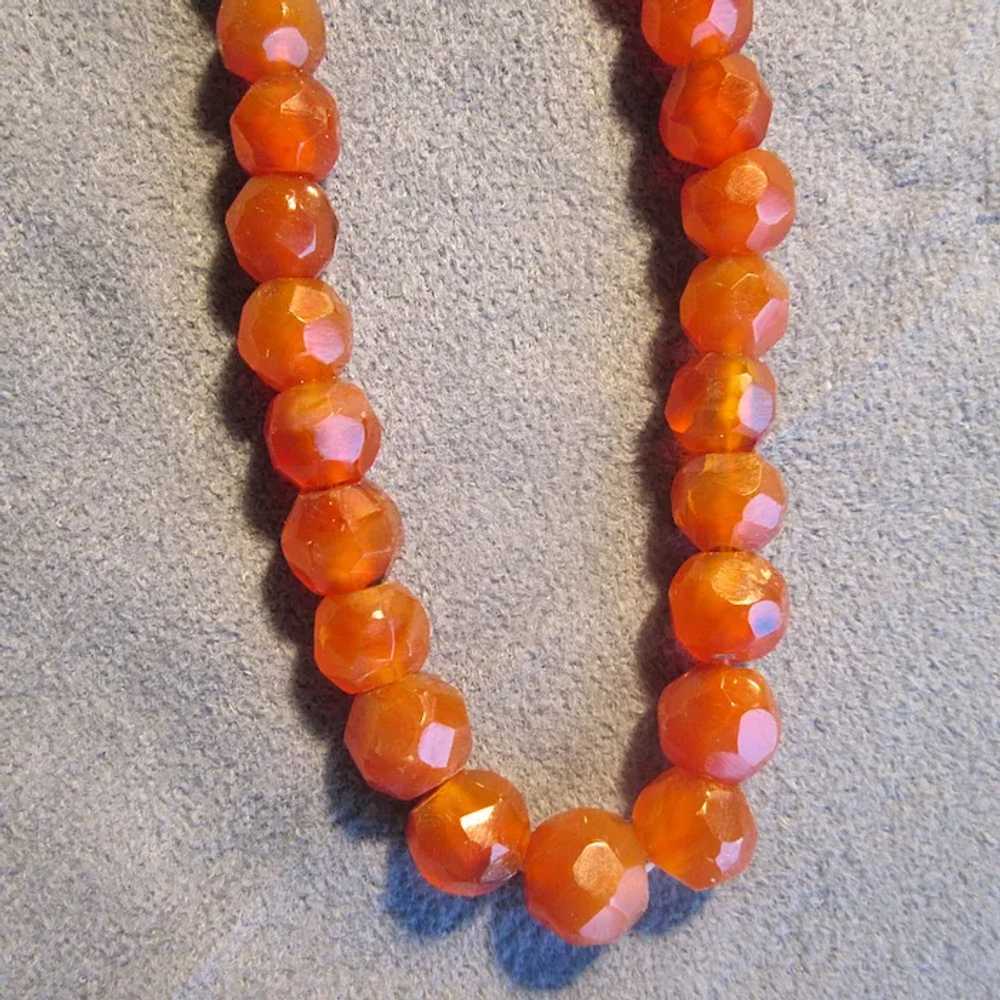 18" Strand of Faceted Carnelian Beads - image 6