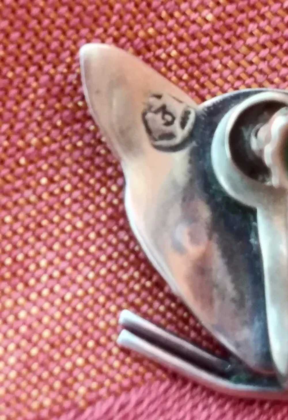1950s Cat Earrings Taxco Silver Screw Back - image 6