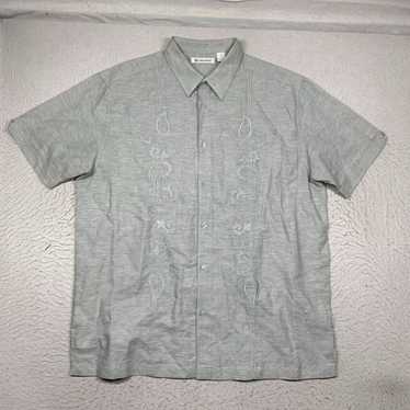 Cubavera Cubavera Hawaiian Shirt Mens Large Gray E