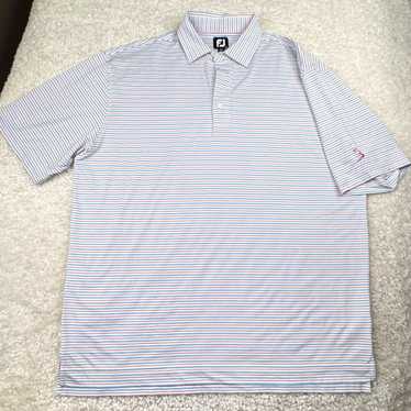 Footjoy Footjoy Polo Shirt Mens XL Blue Red Strip… - image 1