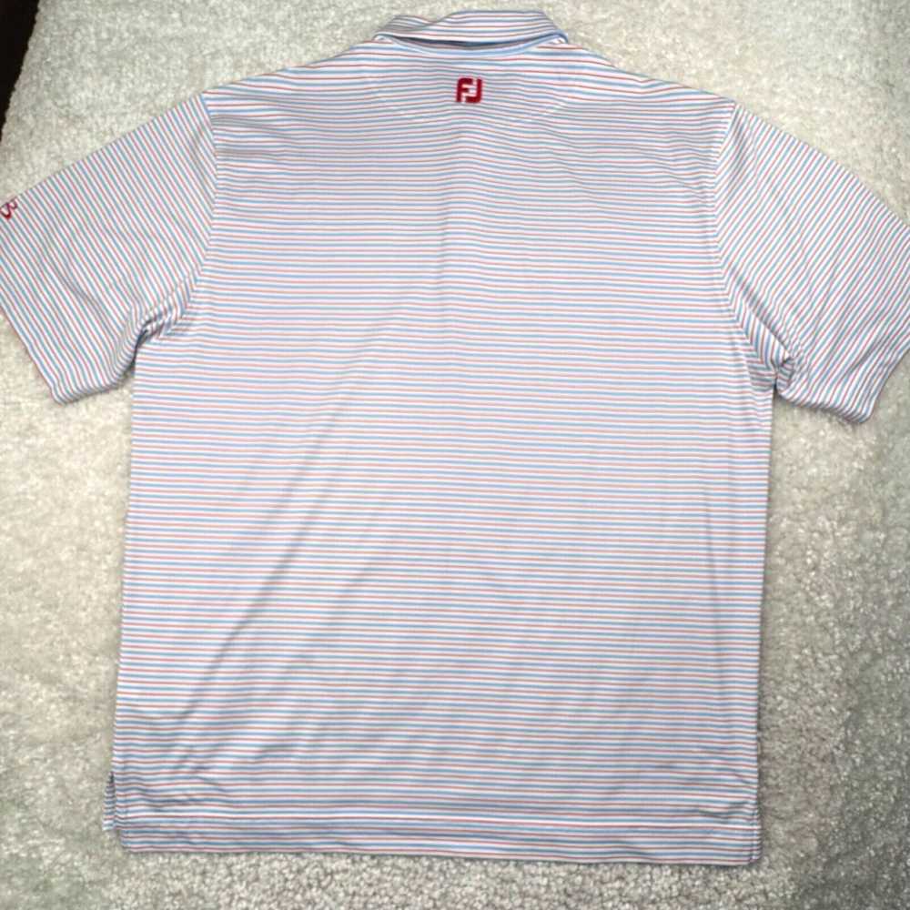 Footjoy Footjoy Polo Shirt Mens XL Blue Red Strip… - image 2