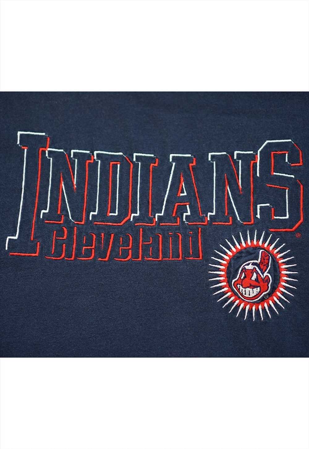 Vintage Logo 7 90s MLB Cleveland Indians Navy TSh… - image 5