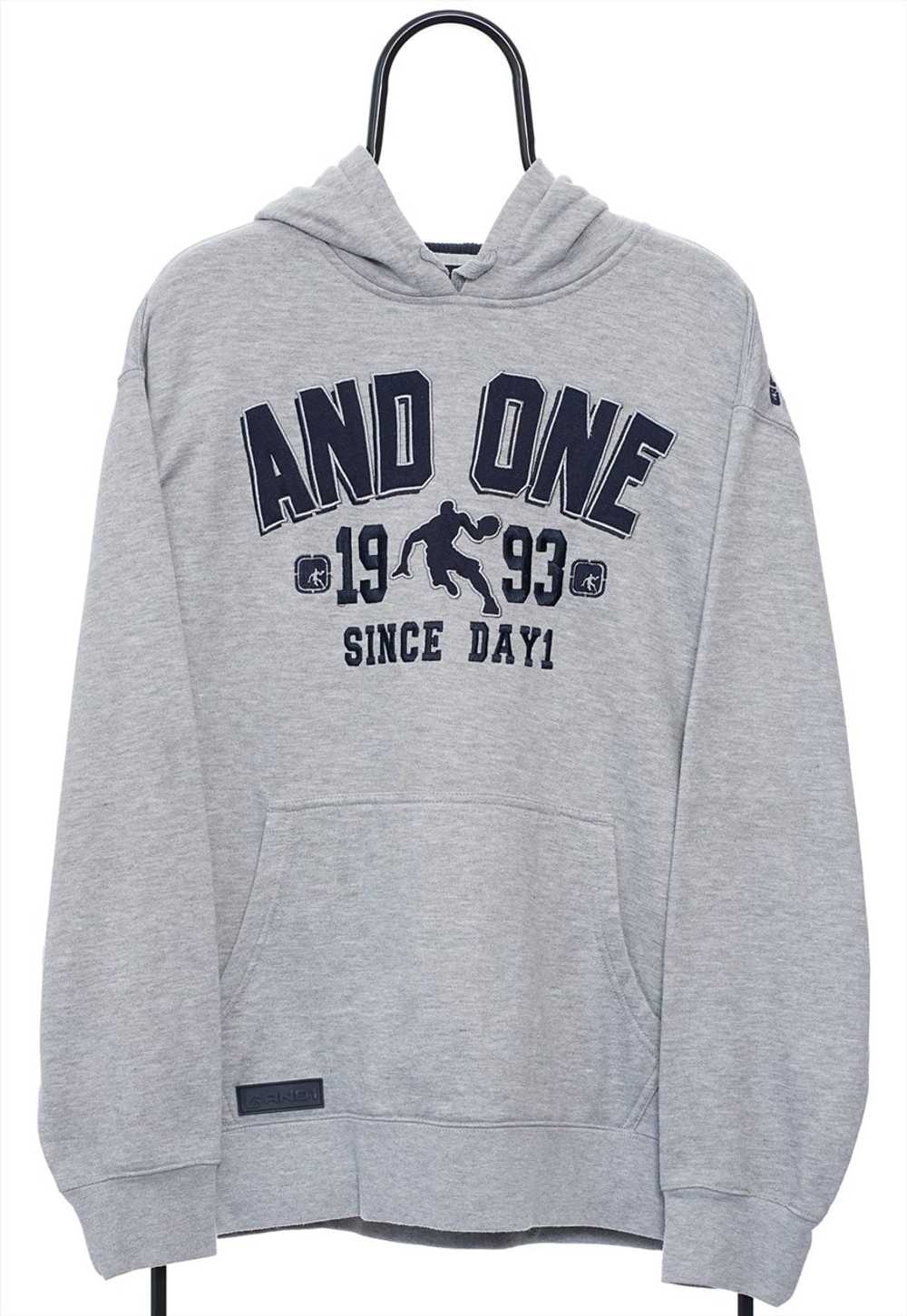 Vintage And One Basketball Spellout Grey Hoodie W… - image 1