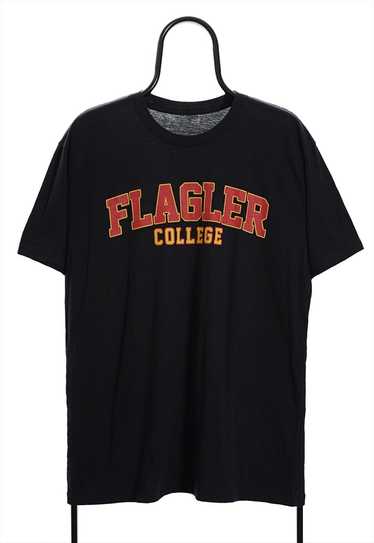 Vintage Flagler College Graphic Black TShirt Mens