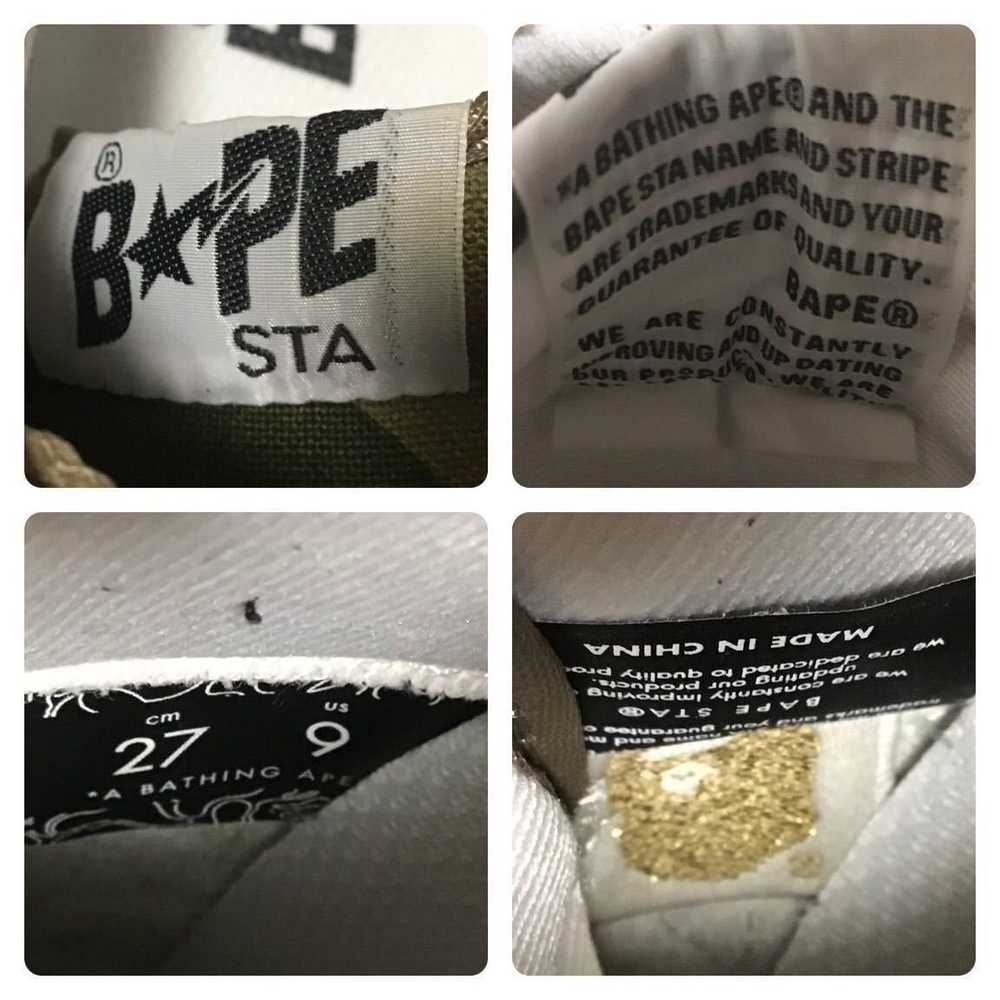 Bape Canvas × leather BAPESTA sneakers APE BAPE S… - image 10