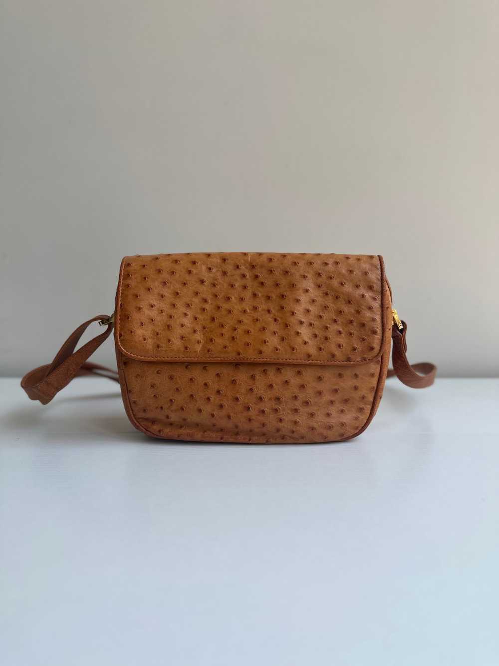 Handbag Gallery Caramel Brown Ostrich Leather Bag - image 1