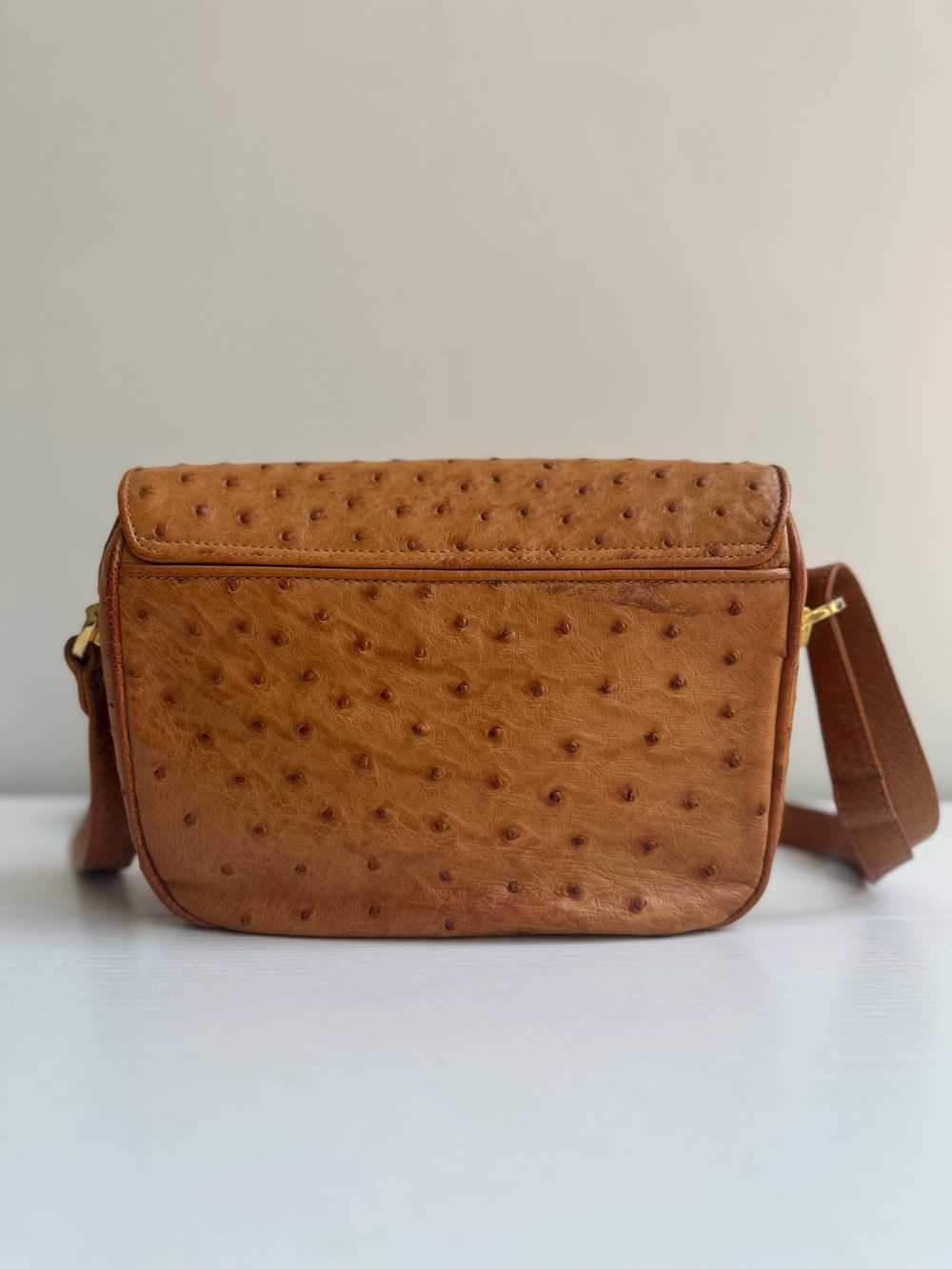 Handbag Gallery Caramel Brown Ostrich Leather Bag - image 2