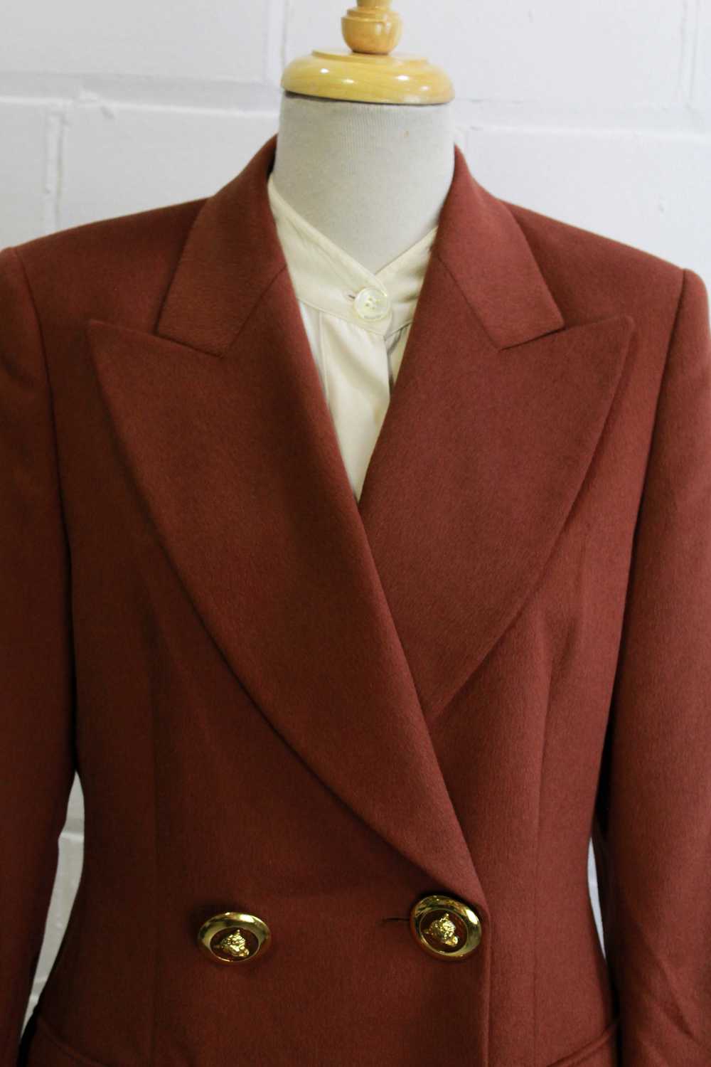 Vintage 1980s Caramel Brown Angora and Wool Escad… - image 3